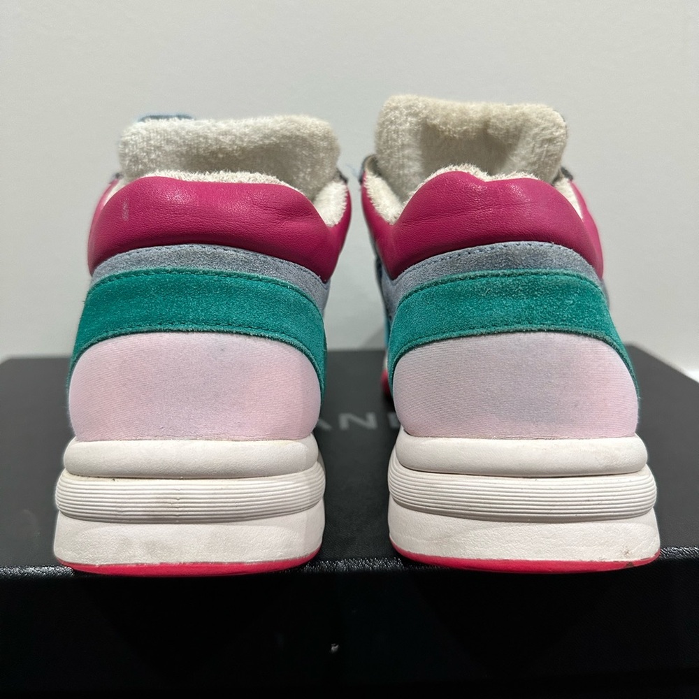 Chanel CC Logo Multicolor Suede Trainer Sneakers - Picture 4 of 11